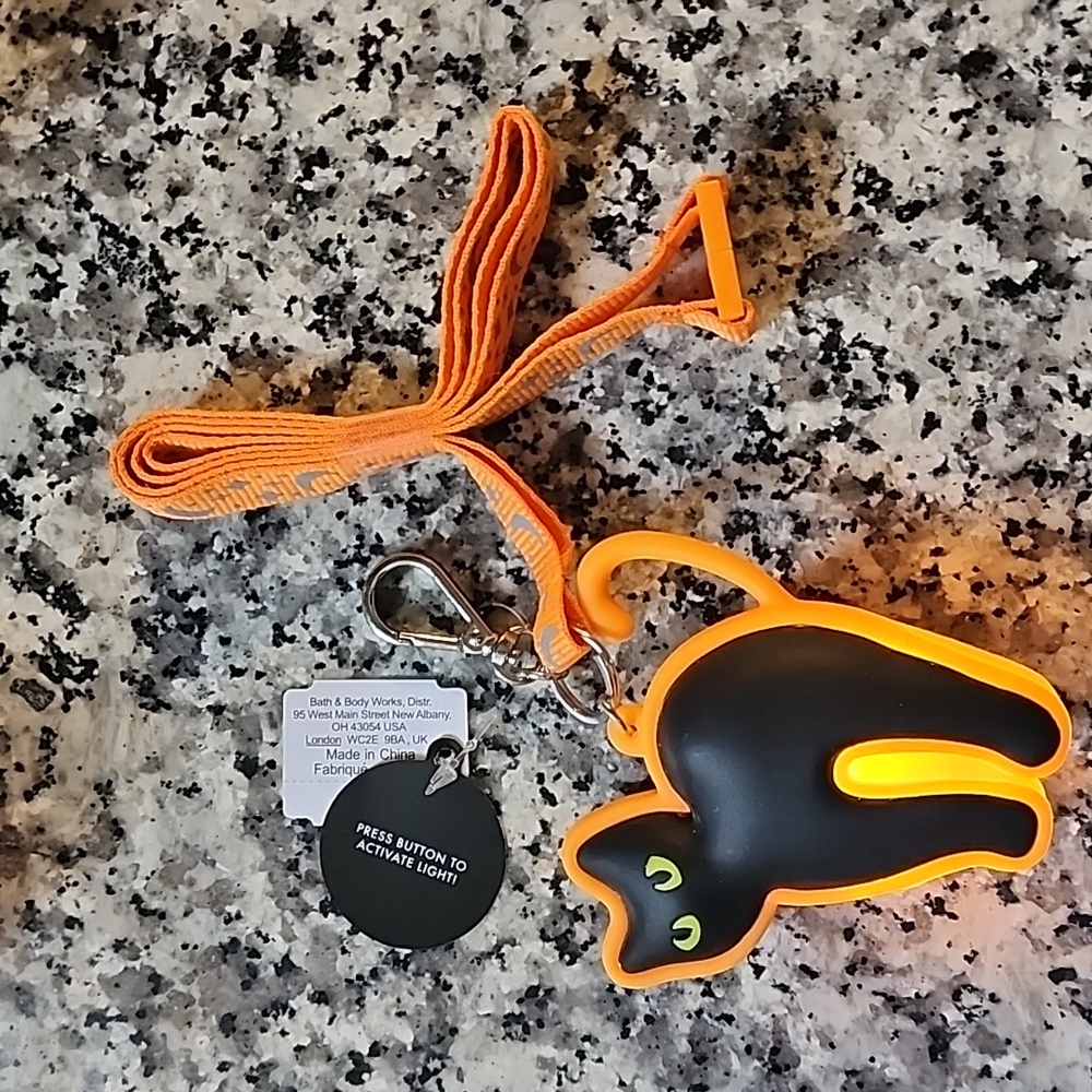 BBW Light Up Black cat lanyard